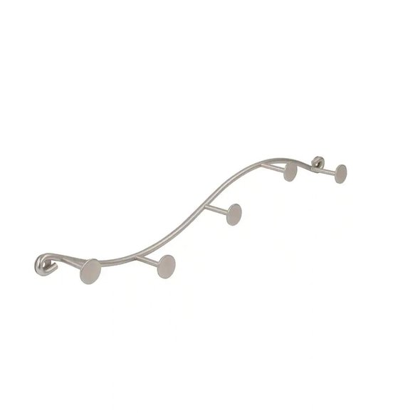 5-Hook Single Wall Mount Rack in Satin Nickel - Picture 1 of 6